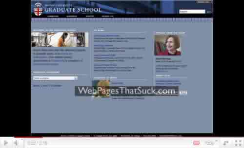 Video of Brown University's sucky grad school website